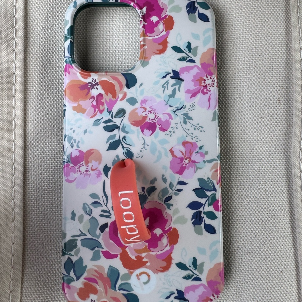 Loopy iPhone Gardenia Case with Coral Loop